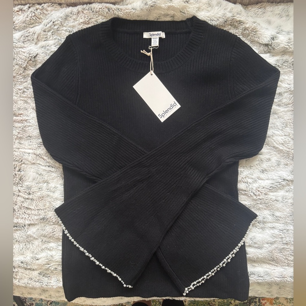 NWT pearl-trimmed Splendid Sweater